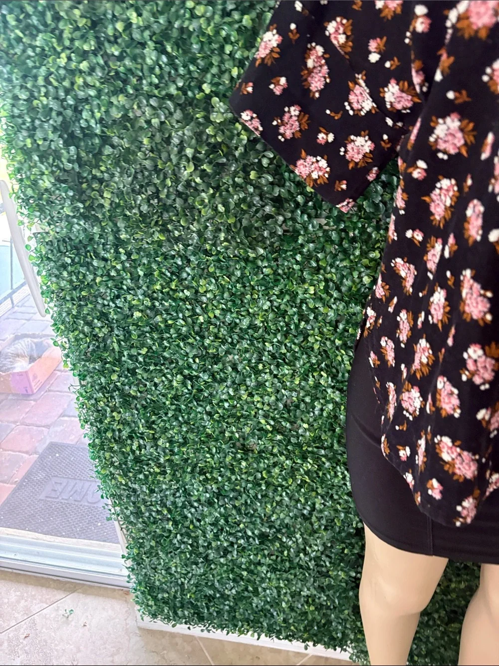 Madewell Black Floral Button-Front Short Sleeve Shirt